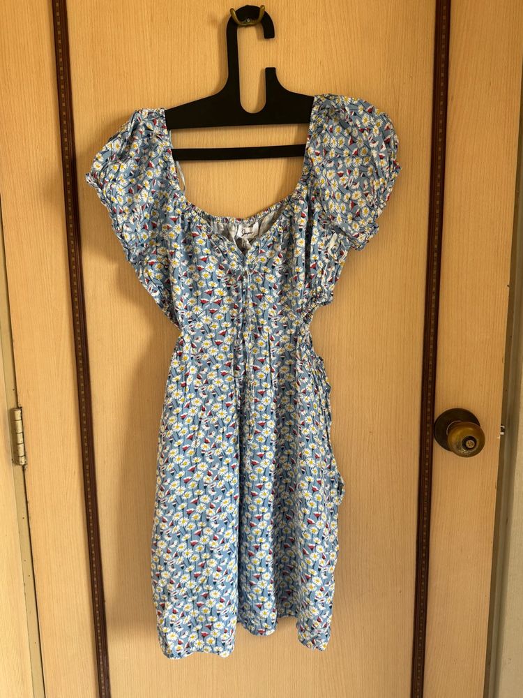 Cute Floral Print Mini Dress