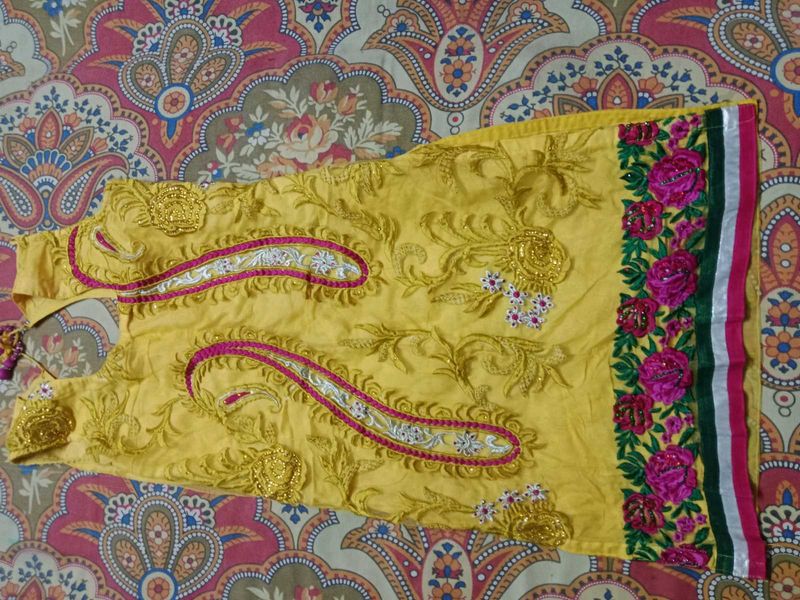 Yellow Embroidered Kurta