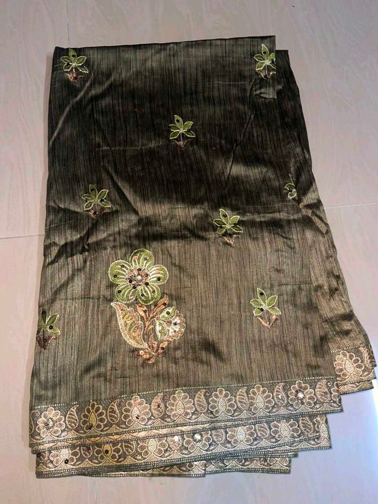 Embroidered Silk Saree