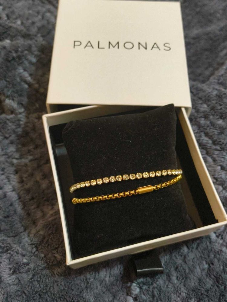 PALMONAS Gold &amp; Crystal Bracelet