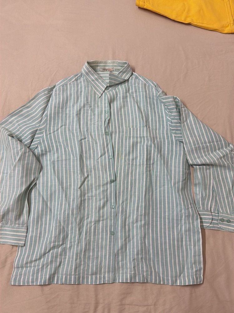 Striped Long Sleeve Button-Up Shirt
