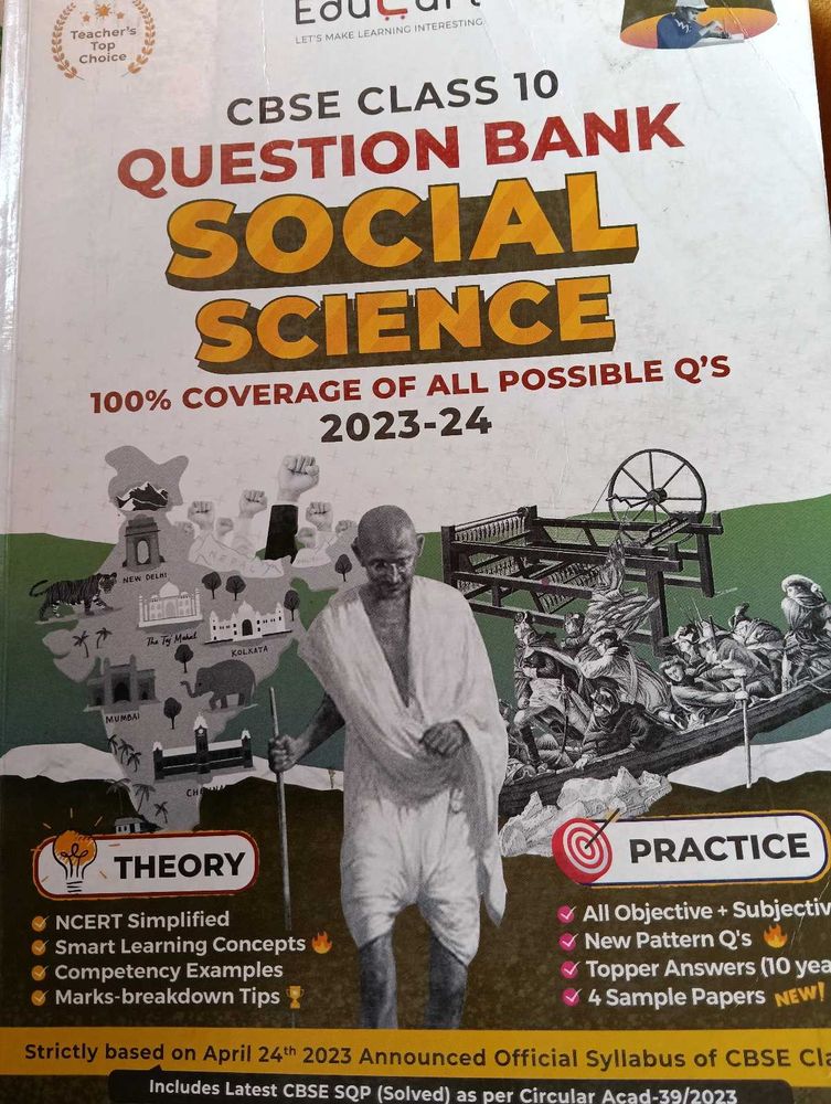 Educart SocialScience Question Bank + Sample Paper