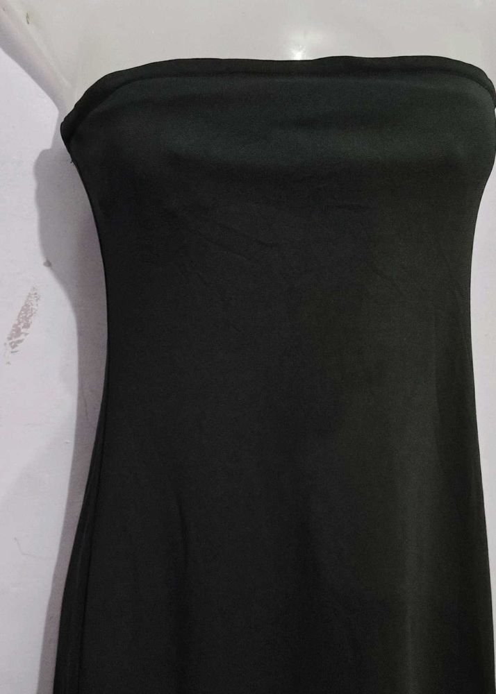 Sleek Black Strapless Maxi Dress