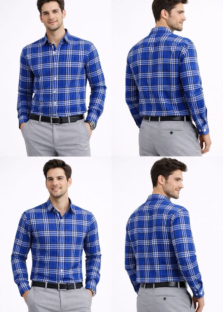 Jack &amp; Jones Premium Men’s Blue Check Shirt