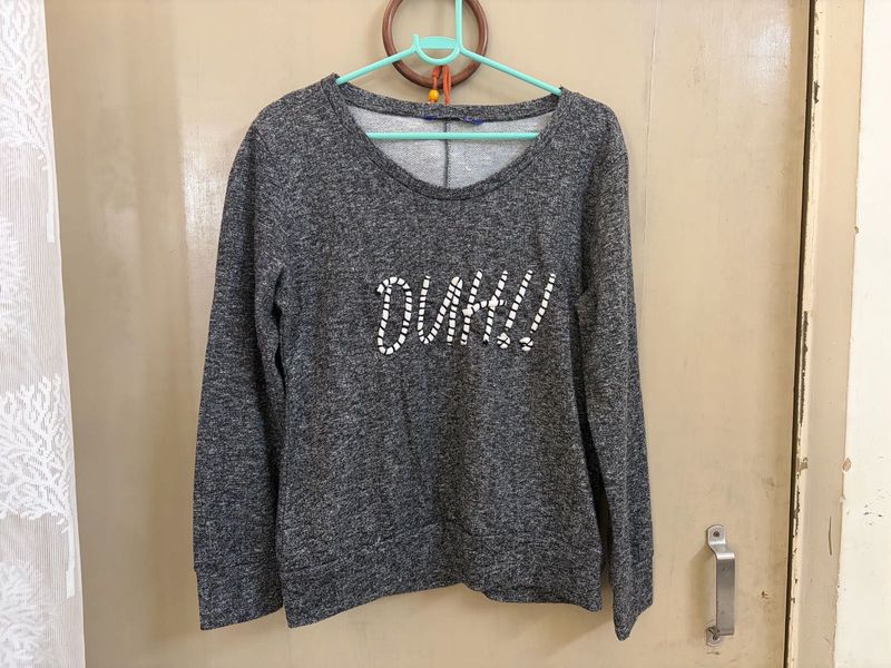 Grey Marled Graphic Sweatshirt