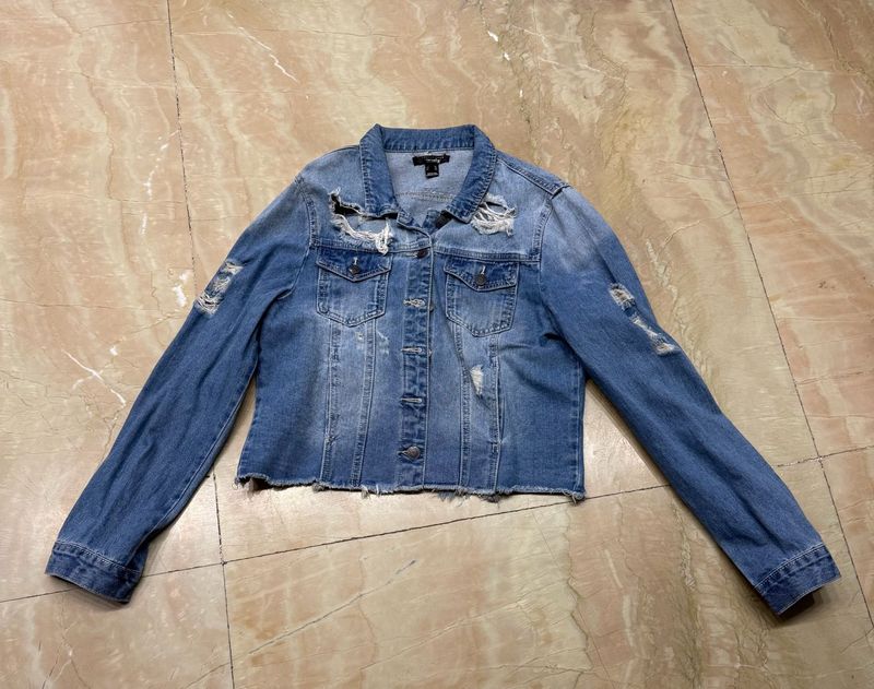 Denim Ripped Jacket Euro 38