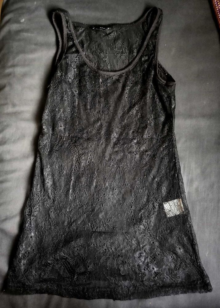 Sheer Black Lace Tank Top