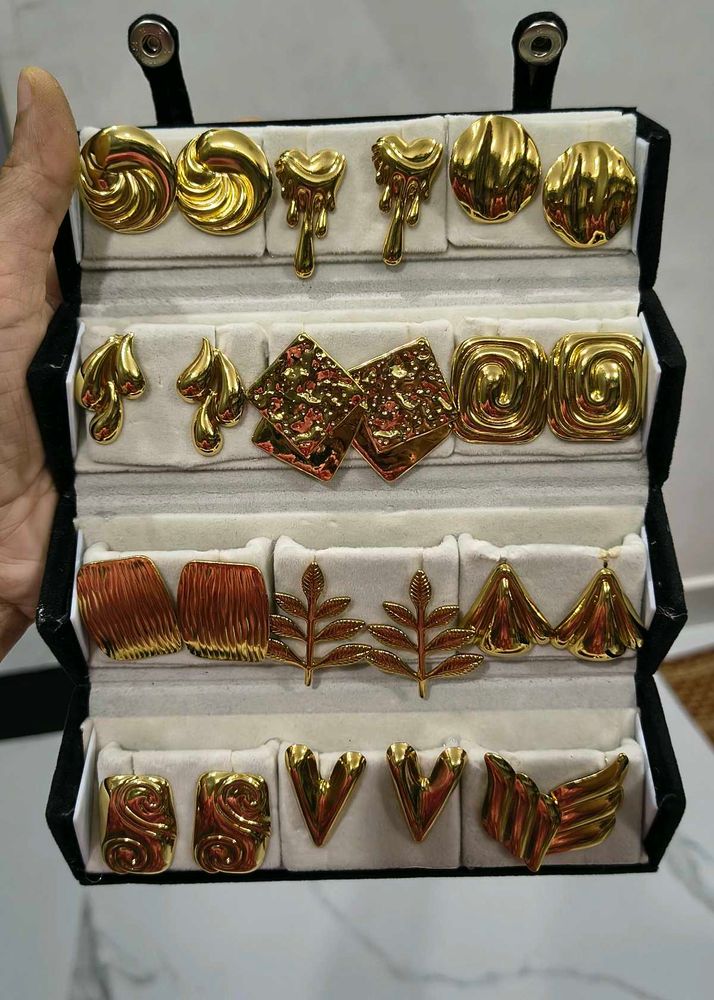 Vintage Gold Tone Statement Earrings Collection