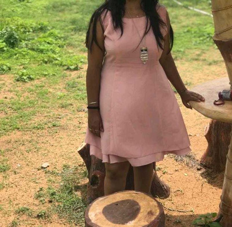 classy beige short dress