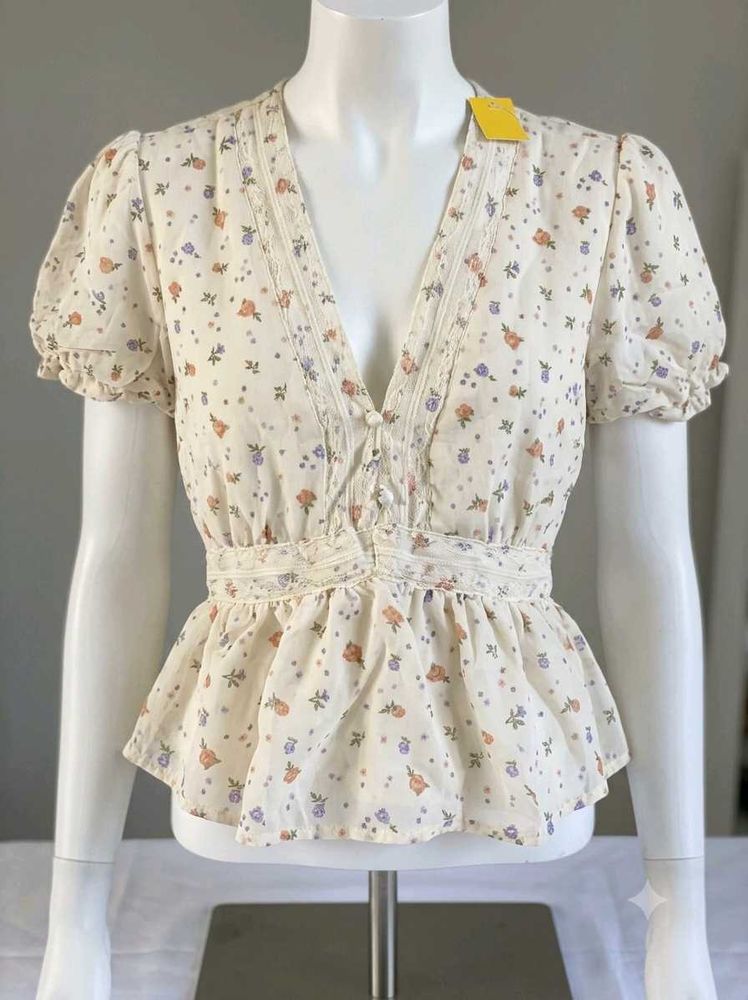 Floral Print Peplum Top