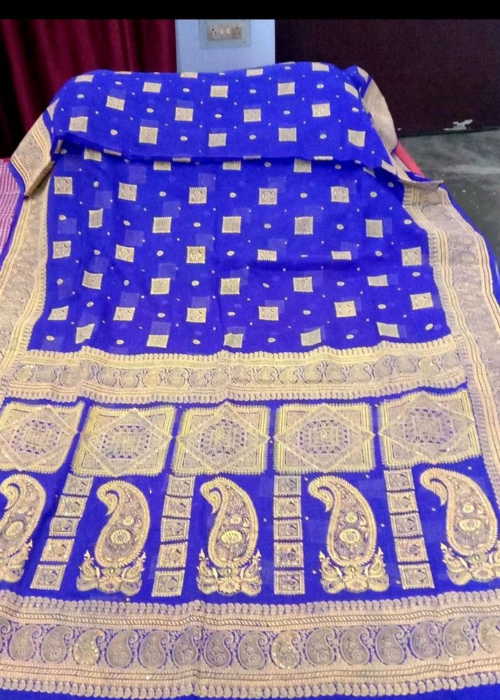 New Saree With Fully Stitched Blouse 💜