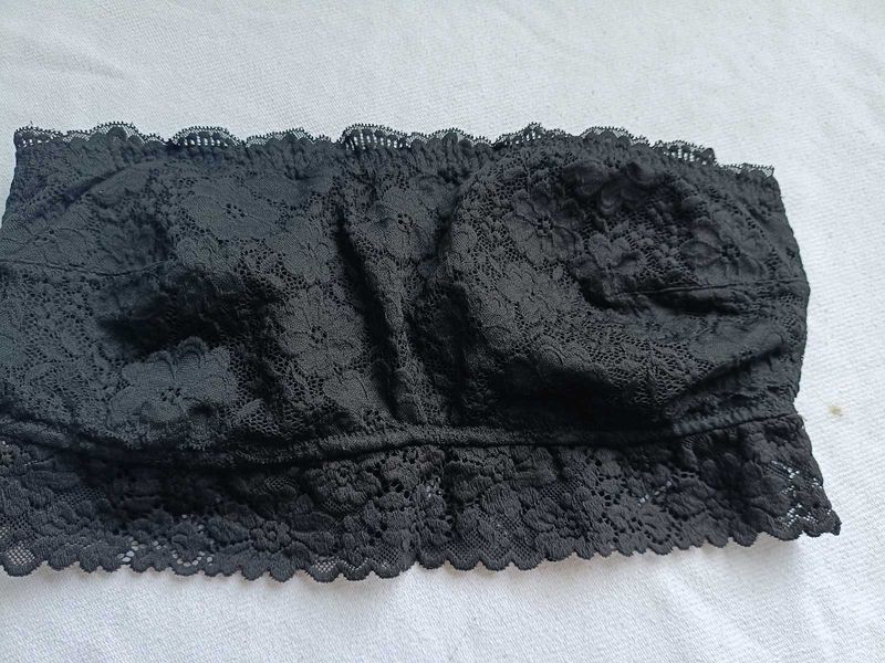 Black Lace Bandeau Bra