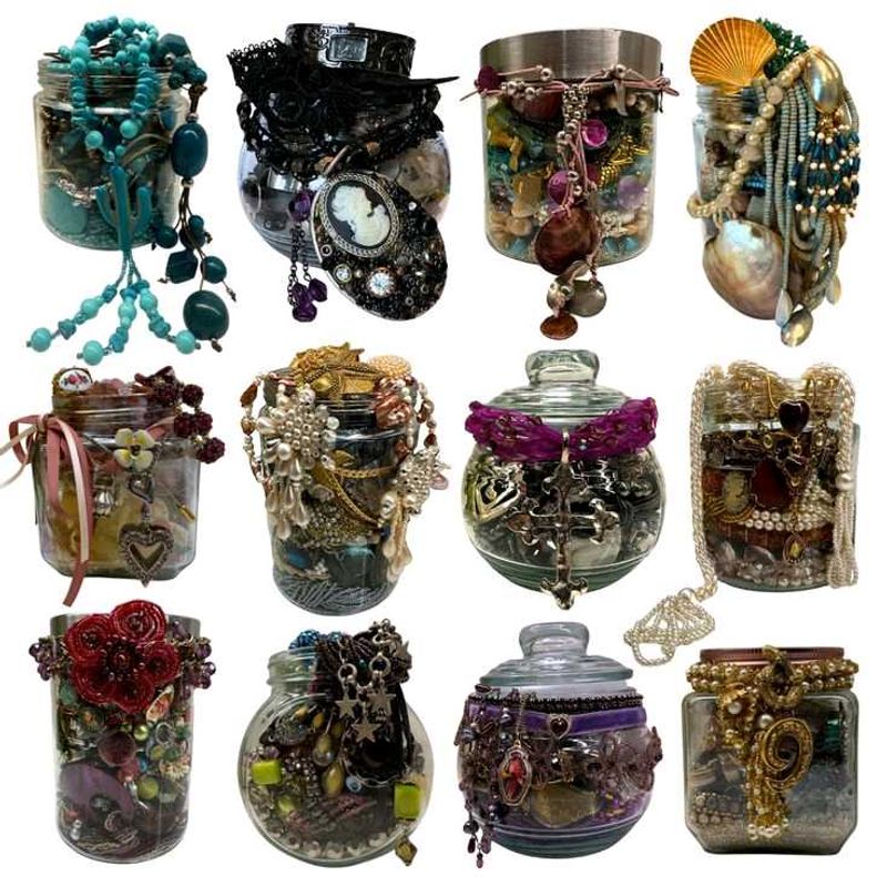 Assorted Vintage Jewelry Jars