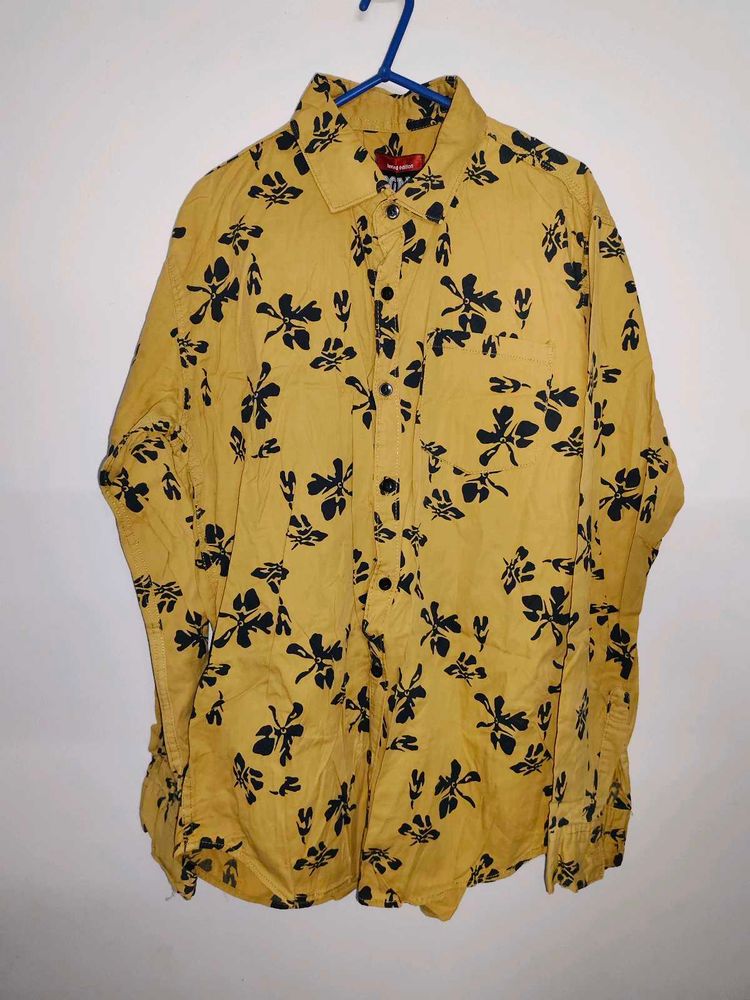 Yellow Floral Print Shirt