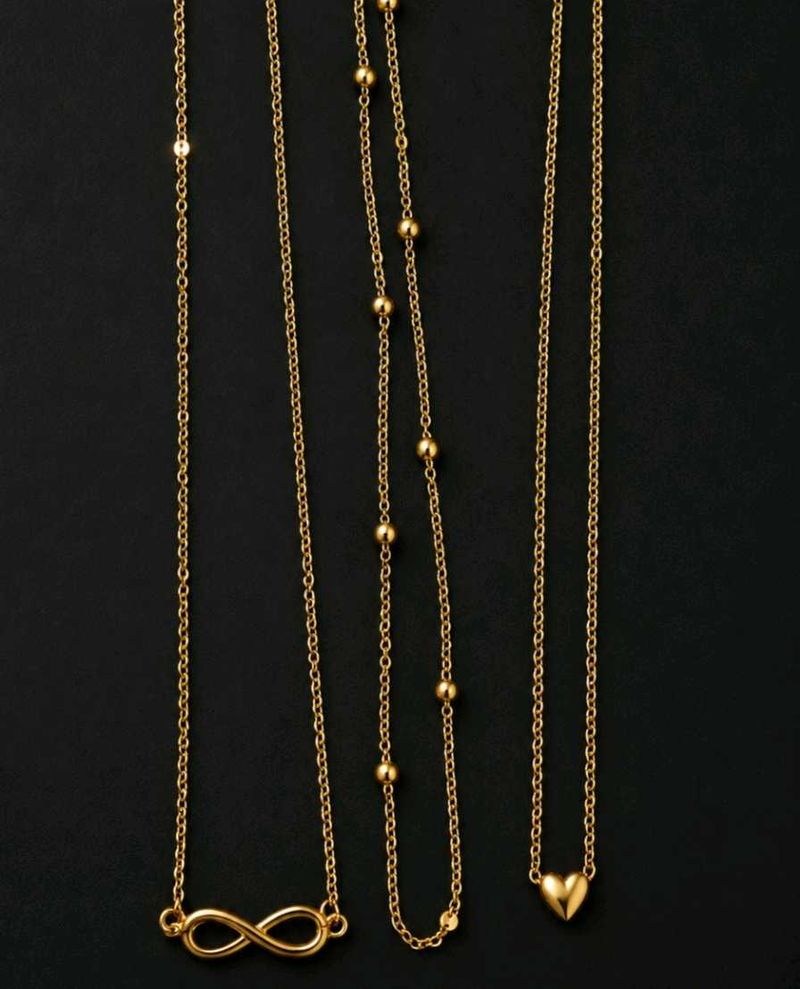 Set of 3 Gold Plated Necklaces