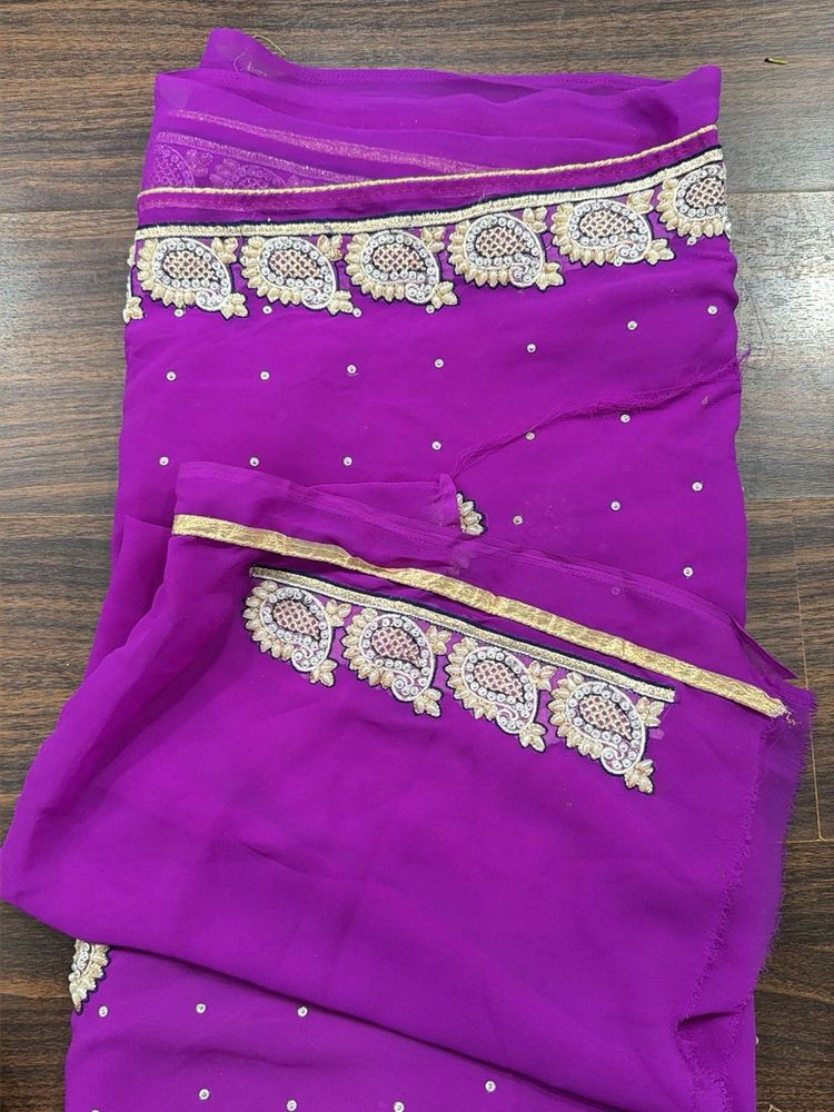 Beautiful Purple Embroidered Saree
