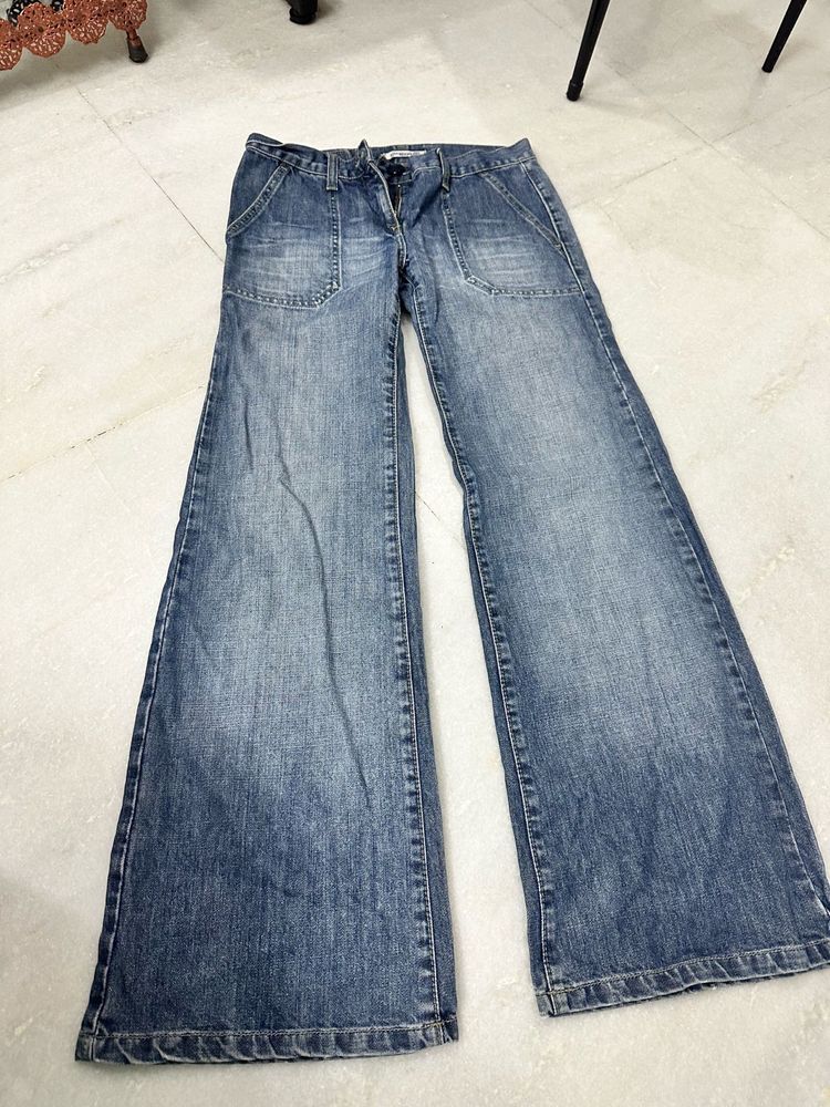 Women's Blue Wide Leg Jeans