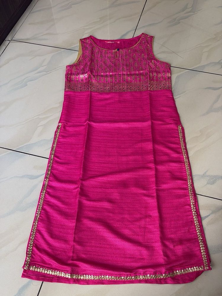 pink silk Kurta