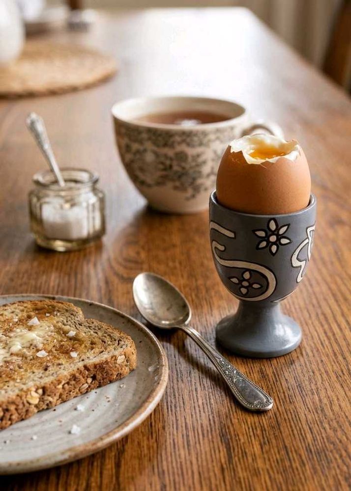 New Wooden Vintage Style Hand-painted Egg Cup