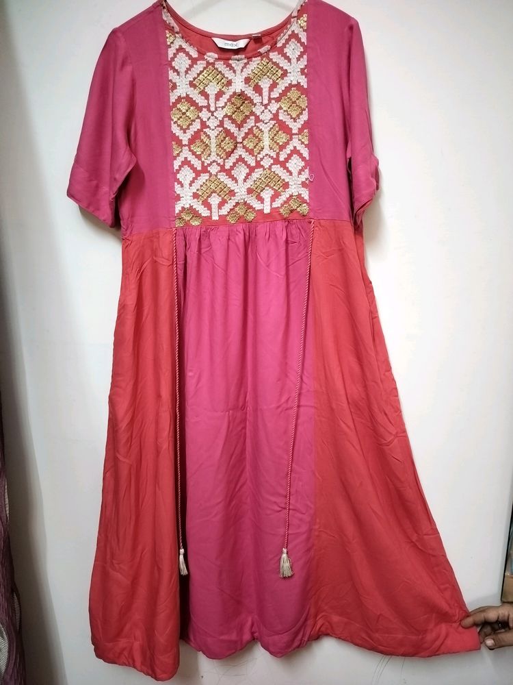 'Max' Pink Kurti With Both Side Pockets