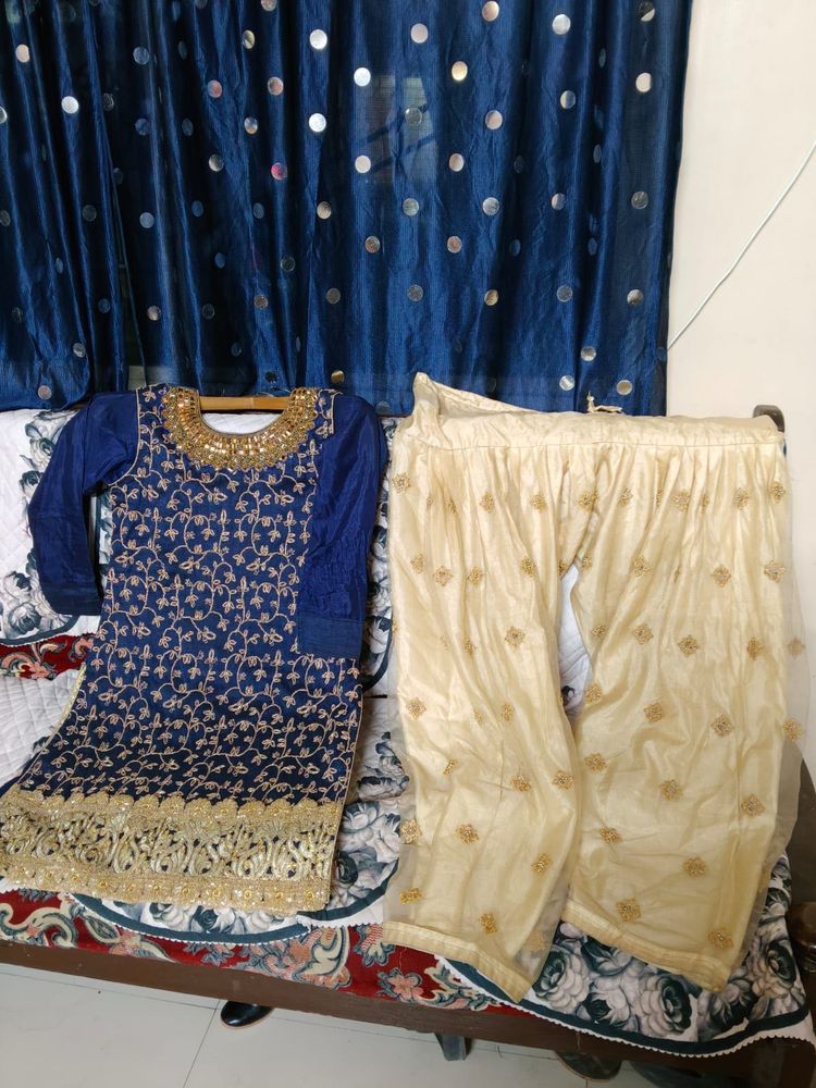 Blue &amp; Gold Salwar Suit