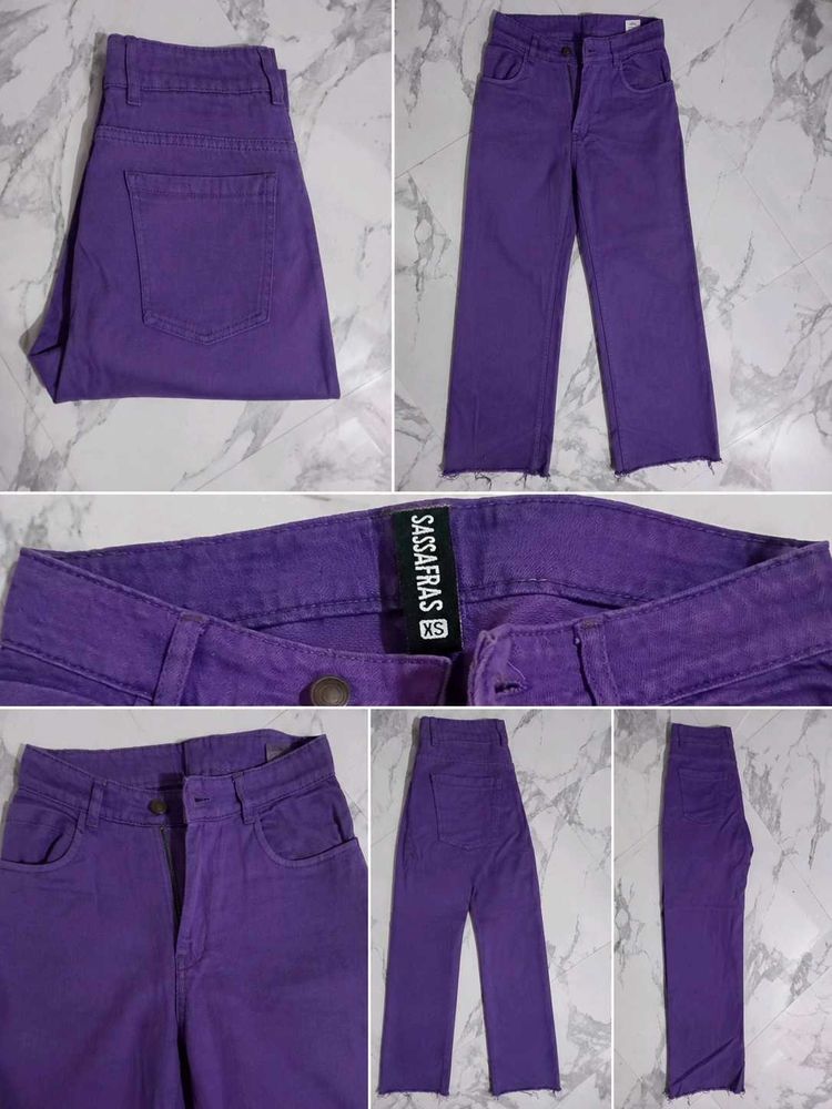 Vibrant Purple High-Waisted Jeans