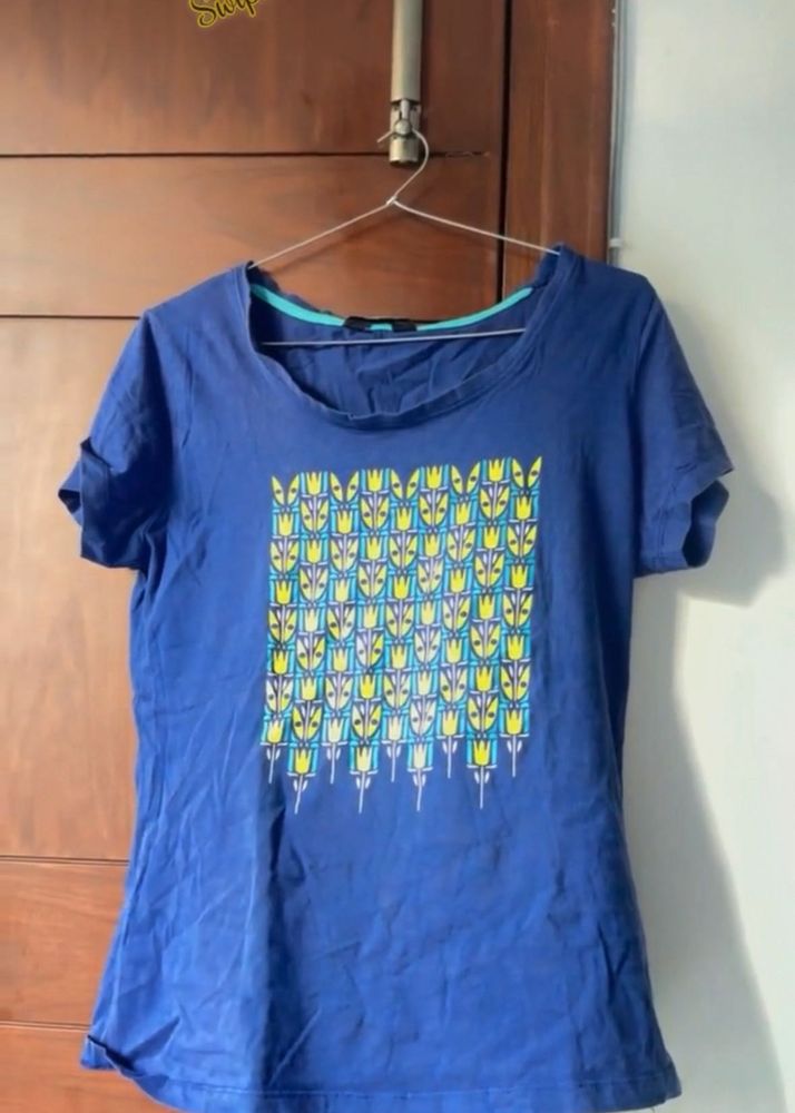 Blue Graphic Print T-Shirt