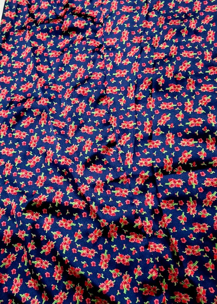 #Navy Blue Floral Print lhnga