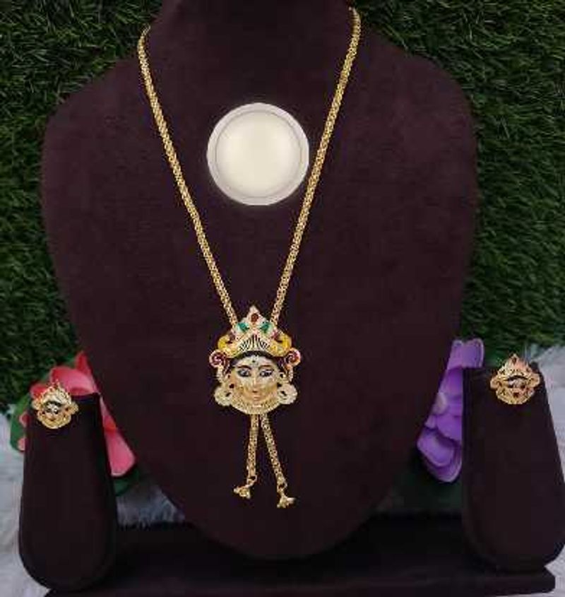 Goddess Durga Pendant Necklace Set