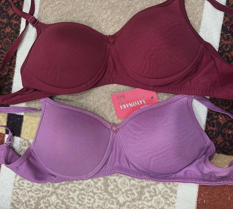 Two Comfy Bras - Burgundy &amp; Lavender
