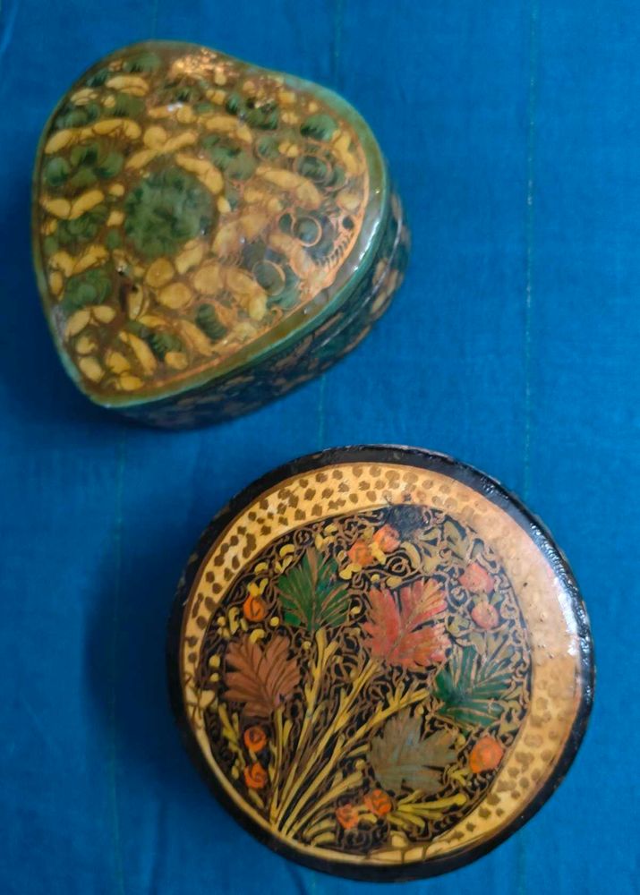 vintage kashmiri paper mache boxes
