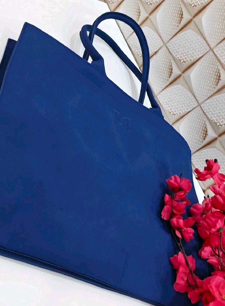 Carolina Herrera Stylish Blue Tote Bag