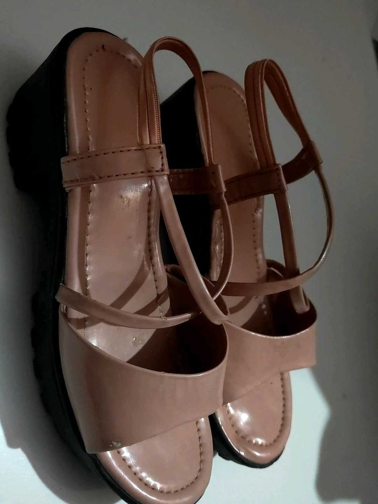 Pink Wedge Sandals