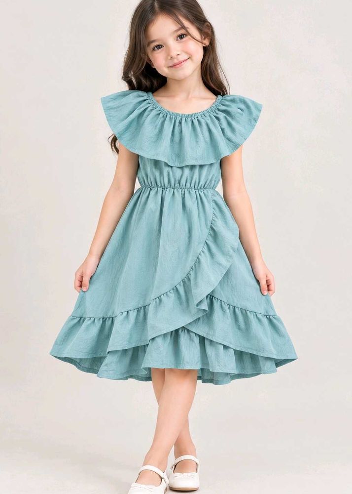 🇹🇭Adorable Ruffled Blue Dress for Girls