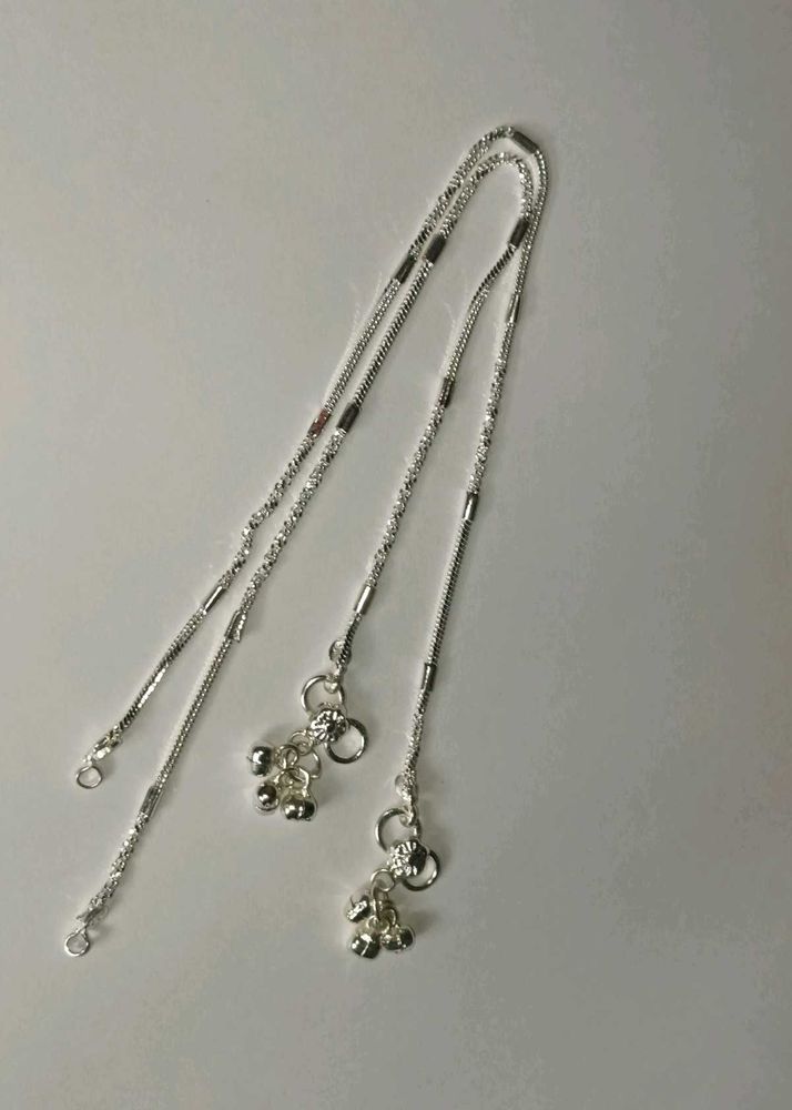 Elegant Silver Anklets with Bells New unused