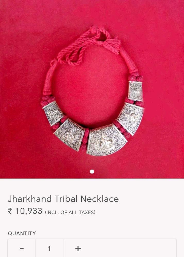 Ethnic German Silver Thread Necklace