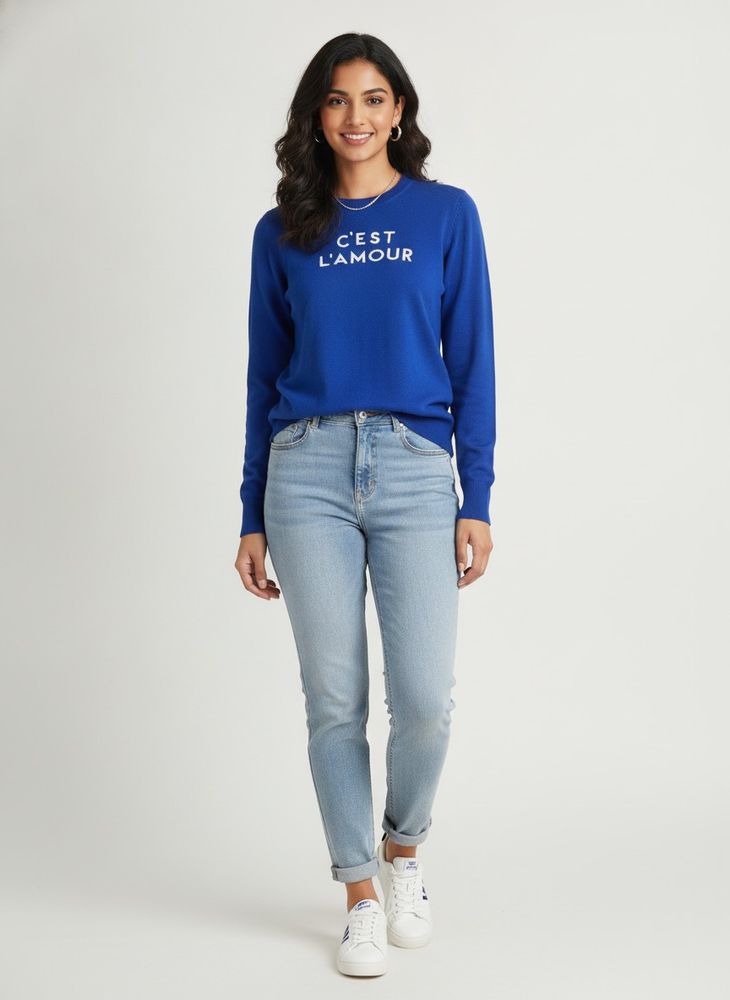 Royal Blue "C'est L'amour" Sweater