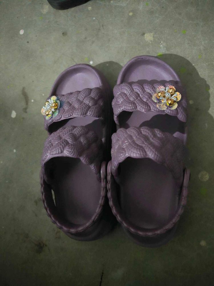 Cute Purple Flower Sandals