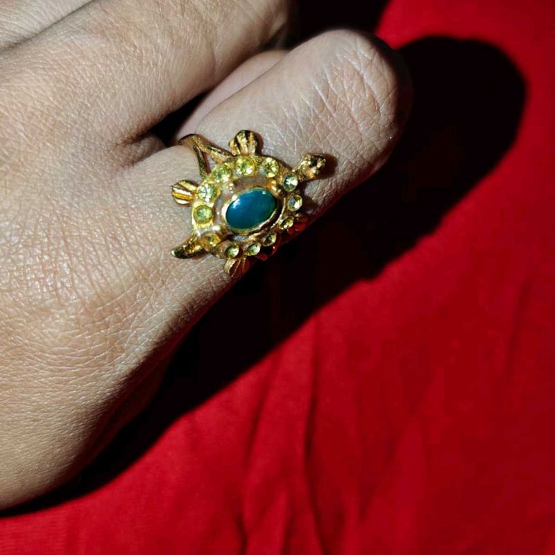 Unique Turtle Ring with Gems