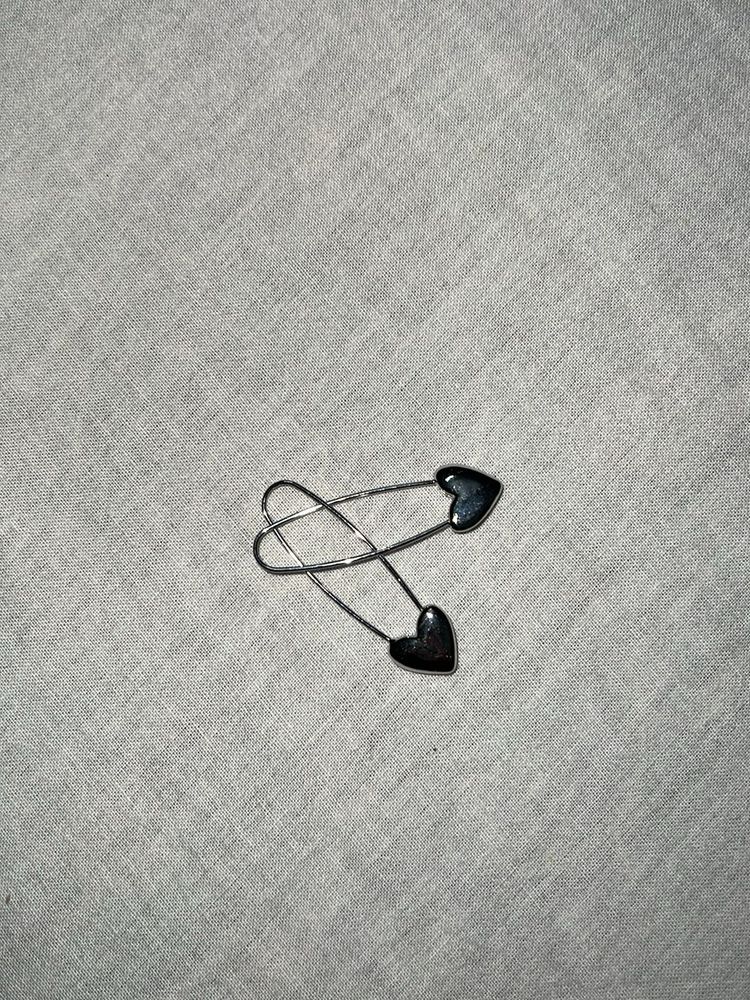 Heart Safety Pin Pair and hoops H&amp;M