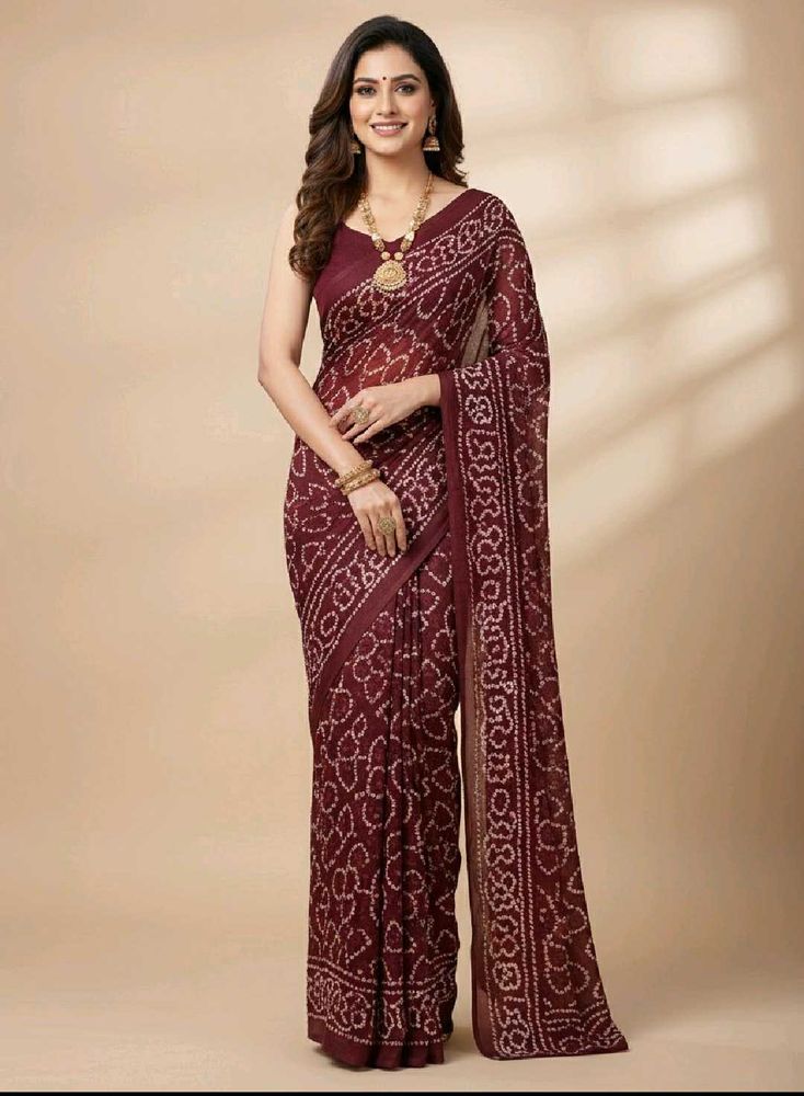wine bandhani sarees
