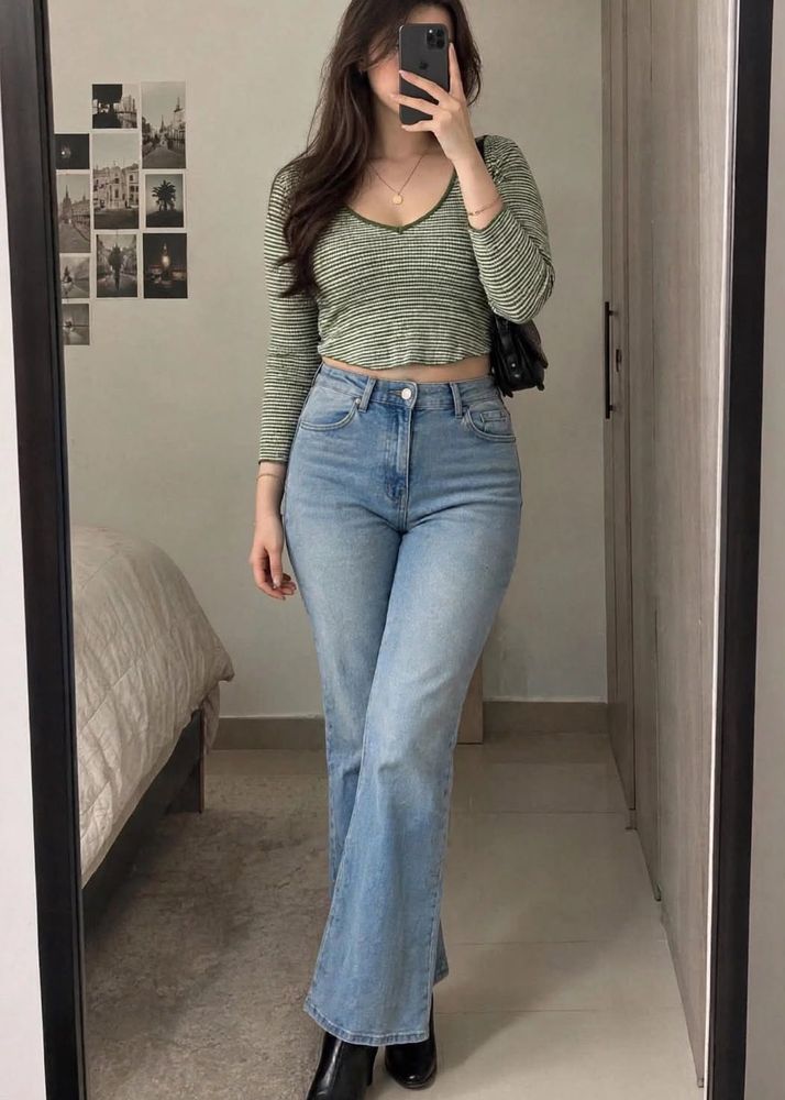 Imported Pintresty 🌸 green crop top