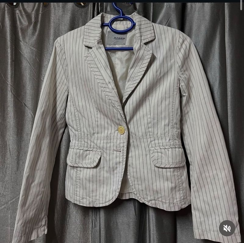 white striped blazer