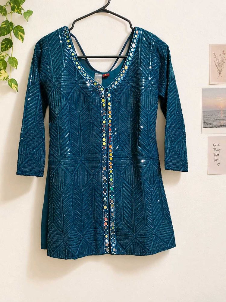 Designer Sequins Kurta Set with Dupatta