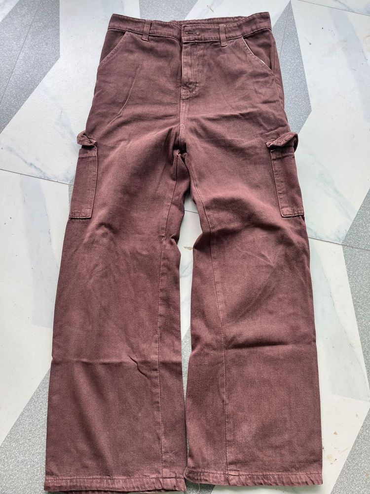 Trendy Cargo Pants - Brown Wash