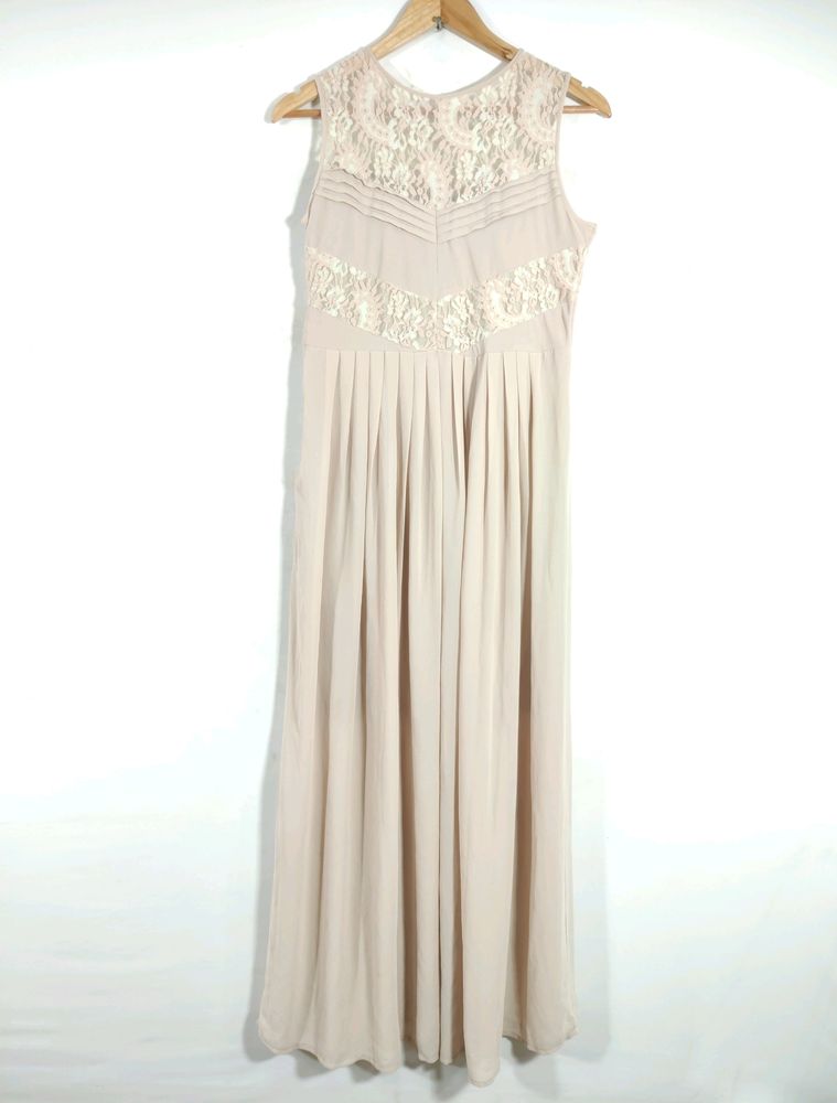 Beige Sleeveless Western Dress (Women's)