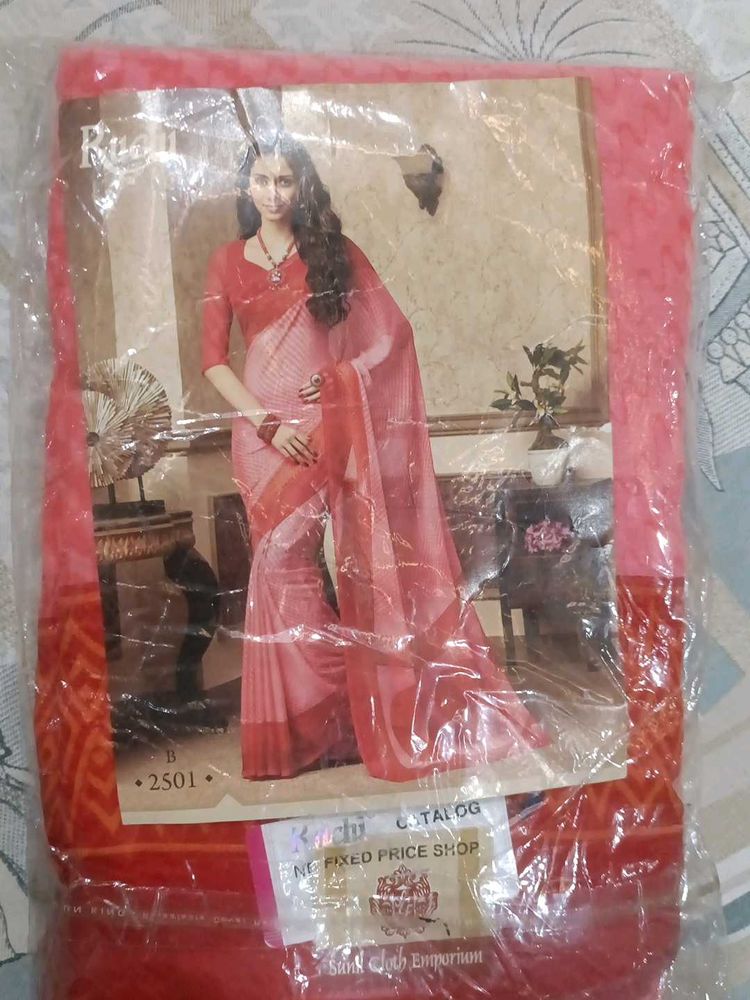 Beautiful Pink &amp; Red Saree
