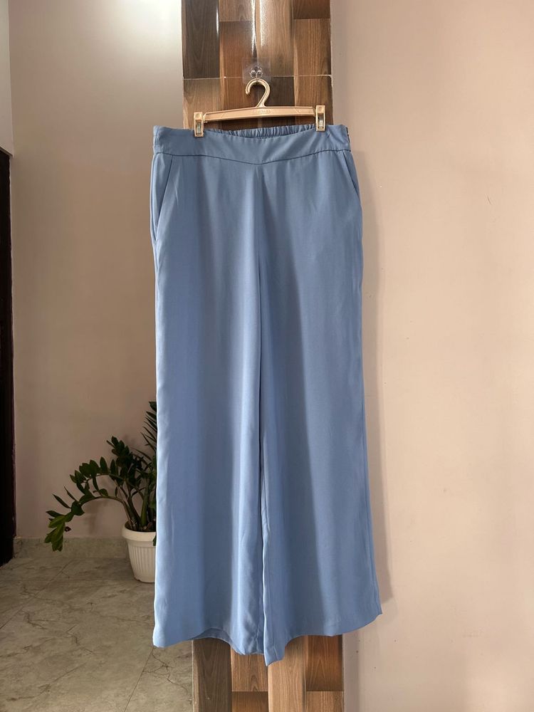 Sky Blue Highwaist Trousers For Women