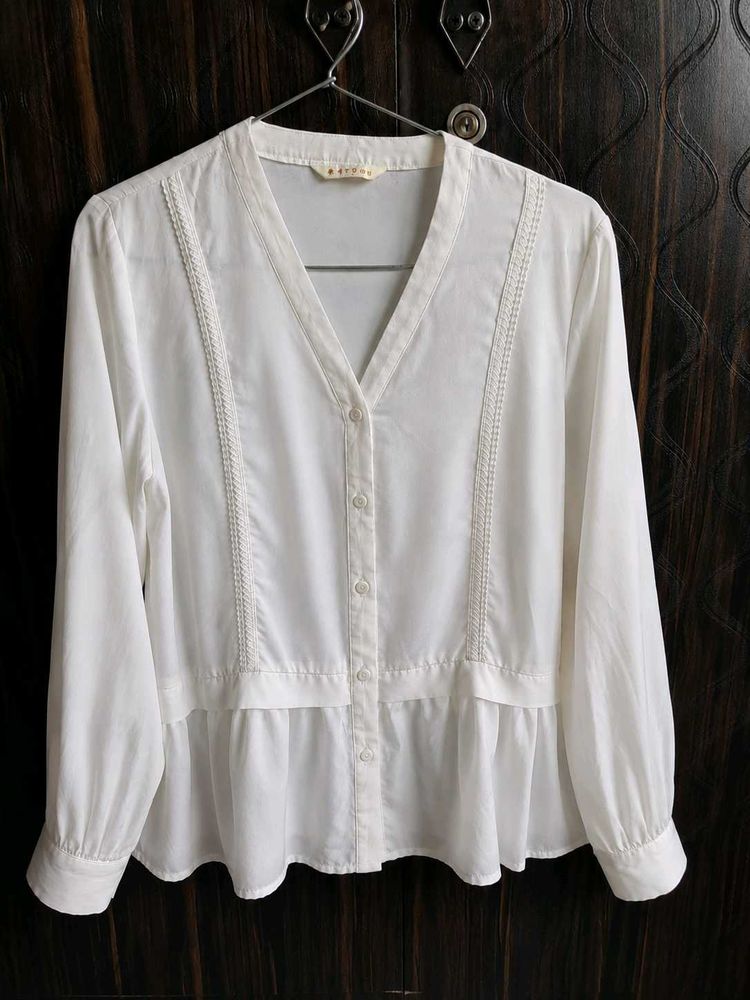Chic White Peplum Top