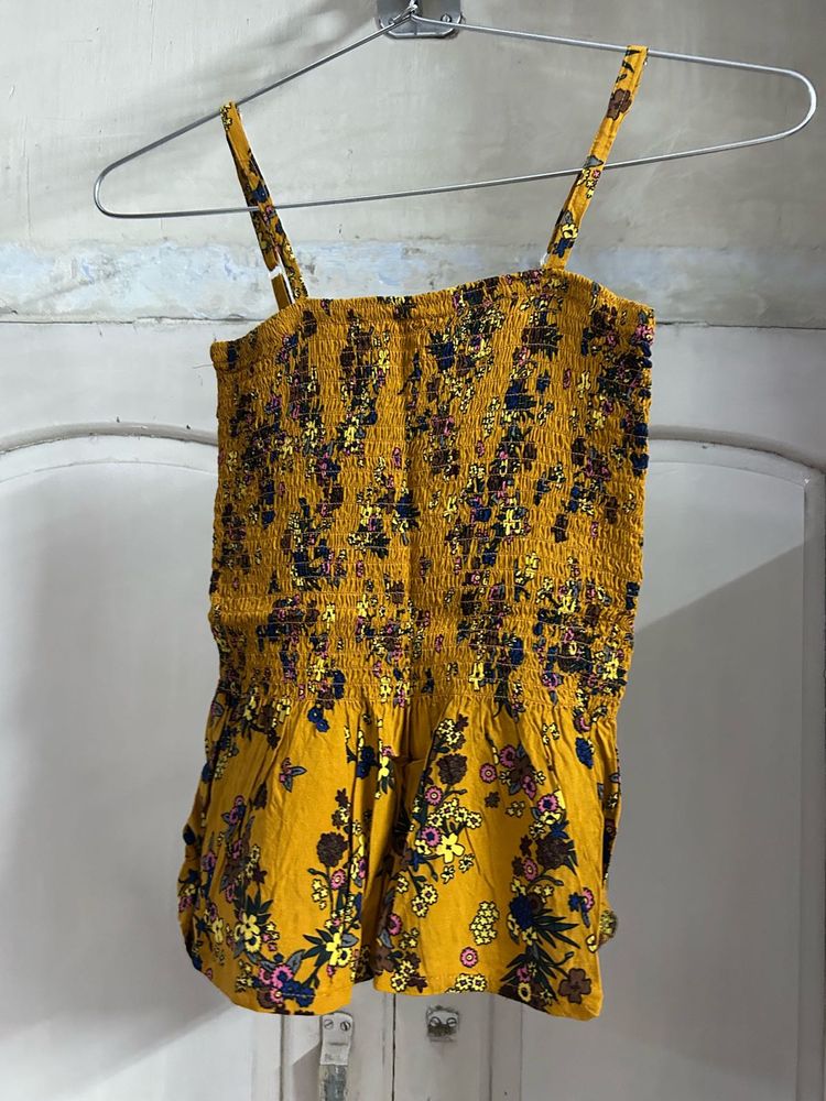 Smocked Floral Tank Top
